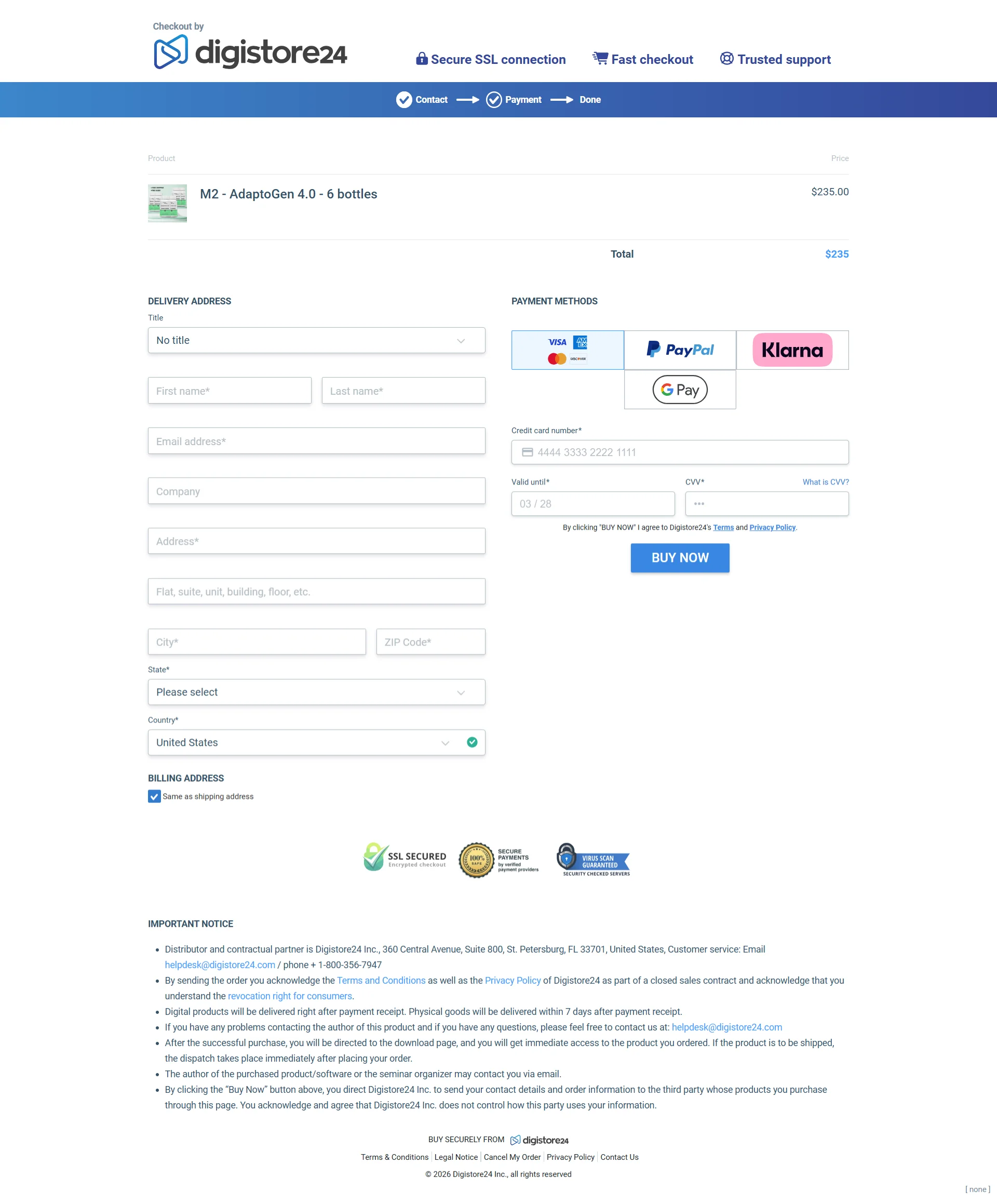 AdaptoGen 4.0 order form